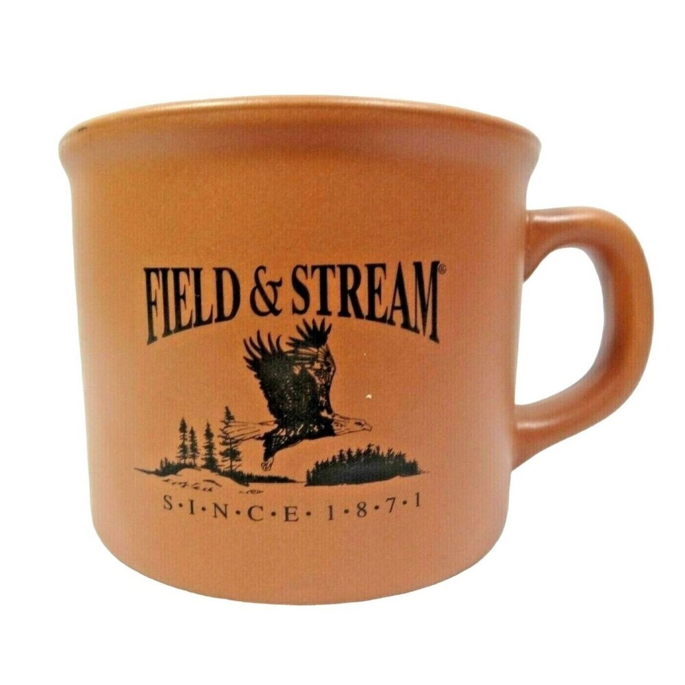 FIELD & STREAM Coffee Mug Cup Bald Eagle Stoneware 4 x 3.5-inch Rustic Brown NEW